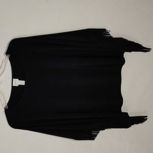 Chico's Elegant Black Fringe Top